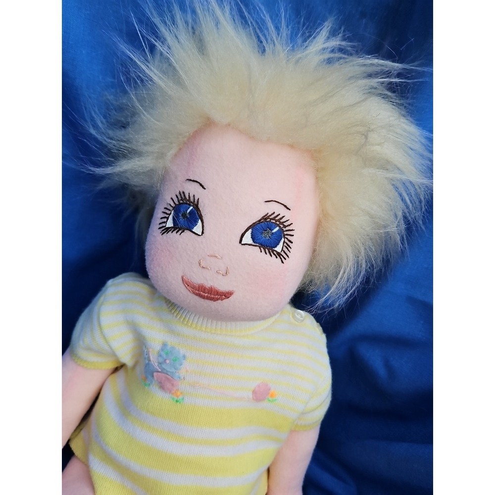 Vintage Felt Cloth Artist Doll FOLK ART Signed‎ CM 1984 Jointed Crafted 26" OOAK